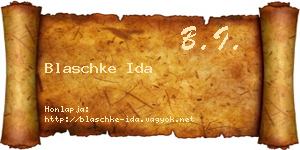 Blaschke Ida névjegykártya